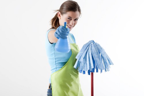 Richmond Cleaners team working safely with protective cleaning equipment