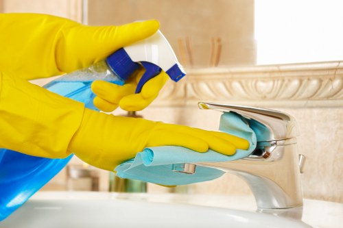 Cleaners following a structured safety and insurance process