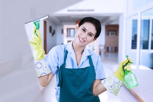 Deep cleaning process by Richmond cleaning professionals in an office setting